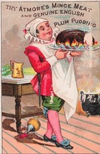 Antique Atmore's Mince Meat & Plum Pudding Chicago Illinois Trade Card picture