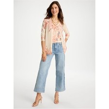 Chico's Frayed Contrast Girlfriend Wide Crop Jeans NWT SIZE 3 or Size 16 picture