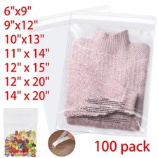 100-1000Pack Suffocation Warning Clear Poly Bags Self Adhesive for Shirt Apparel picture