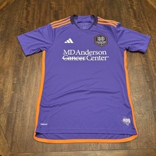 ADIDAS Houston Dynamo FC MLS Authentic Jersey Mens MEDIUM Purple Orange NWOT picture