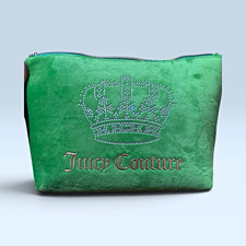 RARE NWT Juicy Couture Green Velour Makeup Bag Cosmetic Pouch Juicy Couture picture