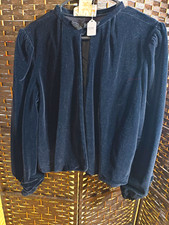 donnkenny Black Open Front Lined Long Sleeve 14 Vintage 70s 80s Frog Closure picture