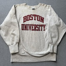 Vintage Champion Sweatshirt Mens Large Reverse Weave Boston University USA 80s picture