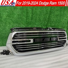 Fits 2019-2024 Dodge Ram 1500 Laramie Chrome Front Grill Bumper Grille Support picture