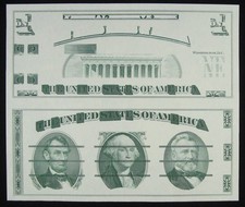 1970s Giori Test Note Washington Center Uncut Pair Gem Uncirculated picture