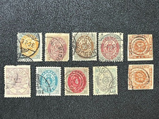 Denmark 1854-79 Group of #4.7.12.18.25-26.29-30.33-34 Used 9X6180 picture