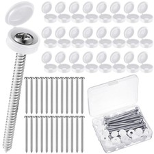 Zhengmy 24 Set Shutter Fasteners Screws Caps, 3 Inch 304SS, White picture