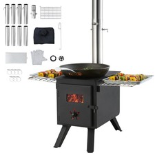 VEVOR Outdoor 86 in Portable Camping Tent Wood Stove Wood Burning BBQ Stove picture