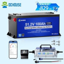 DC HOUSE Metal Case 48V 100Ah LiFePO4 Lithium Golf Cart Battery + 18A Charger picture