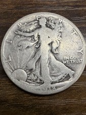 1918-D Walking Liberty half dollar Actual Coin Good Details picture