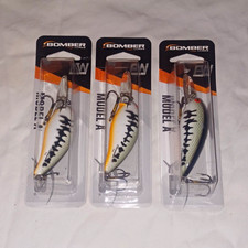 Bomber Model A Hard Plastic Fishing Lures Mixed Lot, Pack of 3 picture