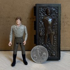 1985 Vintage Kenner Star Wars POTF Han Solo in Carbonite Complete Last 17 w/Coin picture