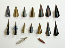 Vintage Lot 16 Fixed Blade Hunting Arrow Tips LAFOND'S, BOD KIN, HILBRE and More picture