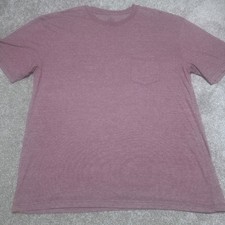 Stafford Mens XL Solid Pocket T-Shirt Burgundy Heather Performance Tee Casual picture