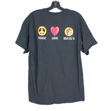 BUC-EE'S Unisex COTTON KNIT Beaver PEACE LOVE BUC-EE'S Graphic T-Shirt/Tee Sz L picture