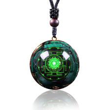 Day Day Up Orgonite Pendant Malachite Green Crystal Orgone Pendant Necklace picture