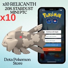 Pokemon x10 Non Shiny Regional Relicanth 20k Stardust Mini PTC Read Descriptn picture