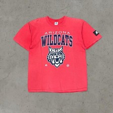 Vintage 90s Starter Arizona Wildcats Faded Red T-Shirt Size Large picture
