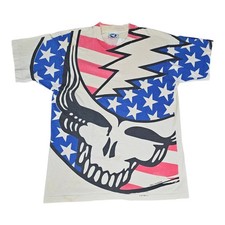 Vintage 1993 Grateful Dead Liquid Blue Steal Your Face All Over Print T-shirt   picture