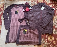 Smartwool bundle of 4 Woodsmoke Wine merino wool M dress L jacket & beanie NEW picture
