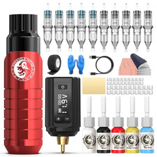 Wormhole Tattoo Kit Tattoo Gun with 1200mAh Power Supply, 10pcs Tattoo Needle... picture