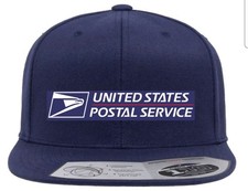 USPS POSTAL EMBROIDERED LOGO Flexfit 110 Snapback Adjustable Flat Bill Hat NEW picture