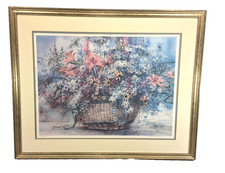 Vintage Carolyn Anderson Limited Edition Print # 596/750 Flowers in Basket picture