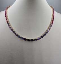 Absolute Sterling Silver Goldclad Simulated Colors of Sapphire Rainbow Line picture