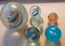 6 Various Handmade Antique German marbles 1.55