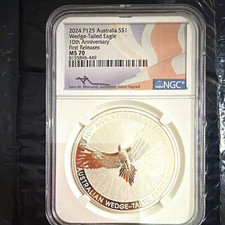 2024 P125 Australia $1 0.9999 Silver Wedge-Tailed Eagle NGC MS70 FR Signed picture