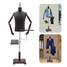 Antique Male Black Pinnable Dress Form Mannequin Torso With Flexible Arms picture