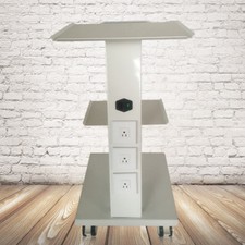 3 Tiers Medical Trolley Dental Rolling Mobile Tool Table Serving Cart+Foot Brake picture