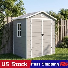 5x3ft/6x4.4ft Resin Shed Outdoor Storage Plastic Garden Shed with Floor Window picture
