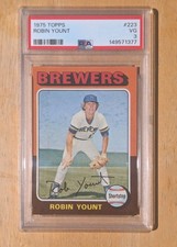 1975 Topps Robin Yount Rookie PSA 3 #223 Brewers RC Hall of Fame HOF picture