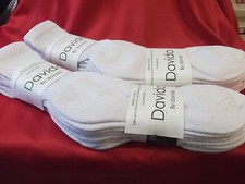 Davido Men’s Socks Crew 100% Cotton Made In Italy 12 Pairs White 10-13 Casual picture