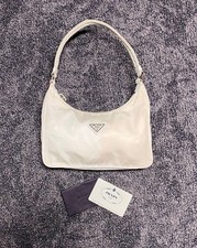 Prada Vintage Tessuto Sport White Nylon Mini Hobo Shoulder Bag 1N1204 Card picture