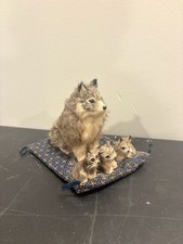 Vintage Fur Wolf Figurine picture