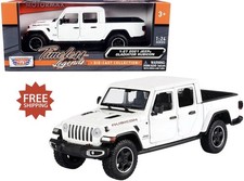 MOTORMAX 1/24-1/27 SCALE 2021 JEEP GLADIATOR RUBICON DIECAST PICKUP TRUCK WHITE picture