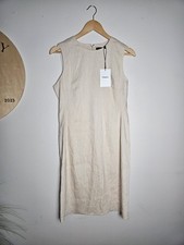 Theory Women’s Size 6 Beige Linen Blend Sleeveless Sheath Dress NWT picture