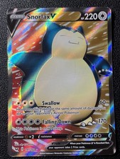 2020 Pokemon Sword and Shield FULL ART ULTRA RARE HOLO #197 Snorlax V LP picture