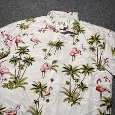 Vintage KY'S Hawaiian Shirt Mens Small Flamingo Palm All Over Print USA 90s picture