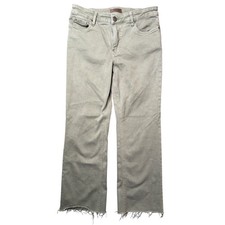 KUT from the Kloth Jeans Womens 8 Kelsey Fab Ab Ankle Flare Green Raw Hem picture