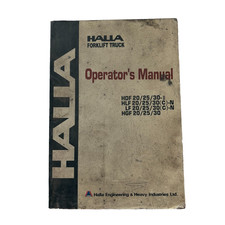 Halla Forklift HDF HLF LF HGF 20 25 30 Operator's Manual F12750020 1998 picture