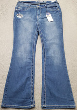 Wallflower The Feisty Curvy Jeans Womens 13 Blue Denim Low Rise Slim Flare Leg picture