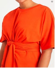 Eloquii Plus Size Cross Front Flutter Sleeve Dress -Sz 24/Peppery Vermillion picture