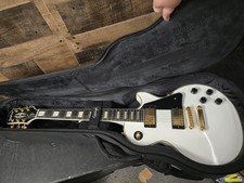  Epiphone IGC Les Paul Custom White Gold Hardware. Inspired By Gibson.  W/ Case picture
