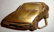 1979 Indiana Metal Craft Porche 924 Brass Belt Buckle picture