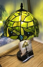Ashland Halloween 2026 Hallowed Halls Stained Glass Spiderweb Lamp NWT  picture