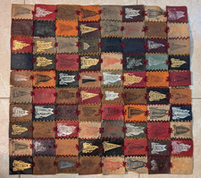 c1910s L20 tobacco / cigarette leather Flag Pennant Patchwork Banner Tobacco picture
