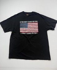Hot Leathers Shirt Mens XL Black American Flag Biker Rags Graphic Tee Patriotic picture